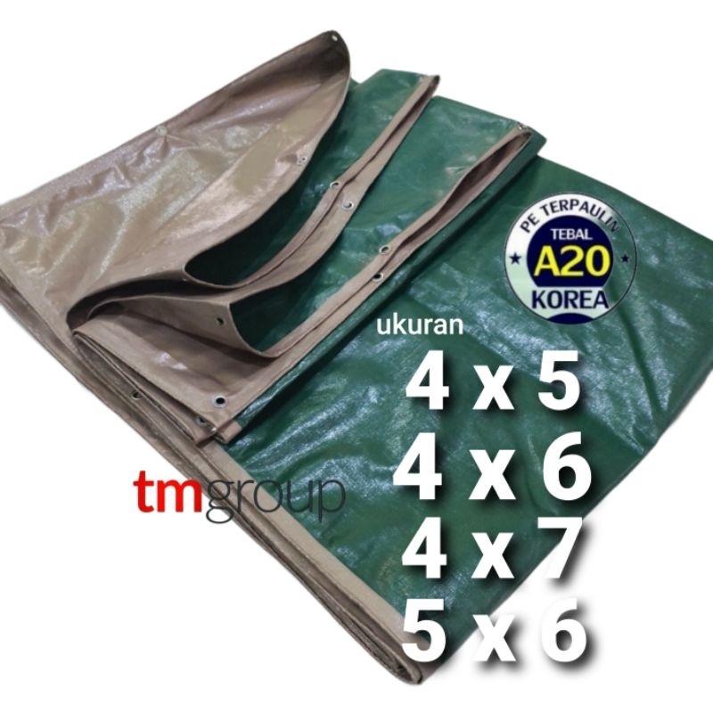 Terpaulin Terpal 4x6 4x7 5x6 A20 hijau korea green golden 4x5 4x4 5x5 truck tenda terop