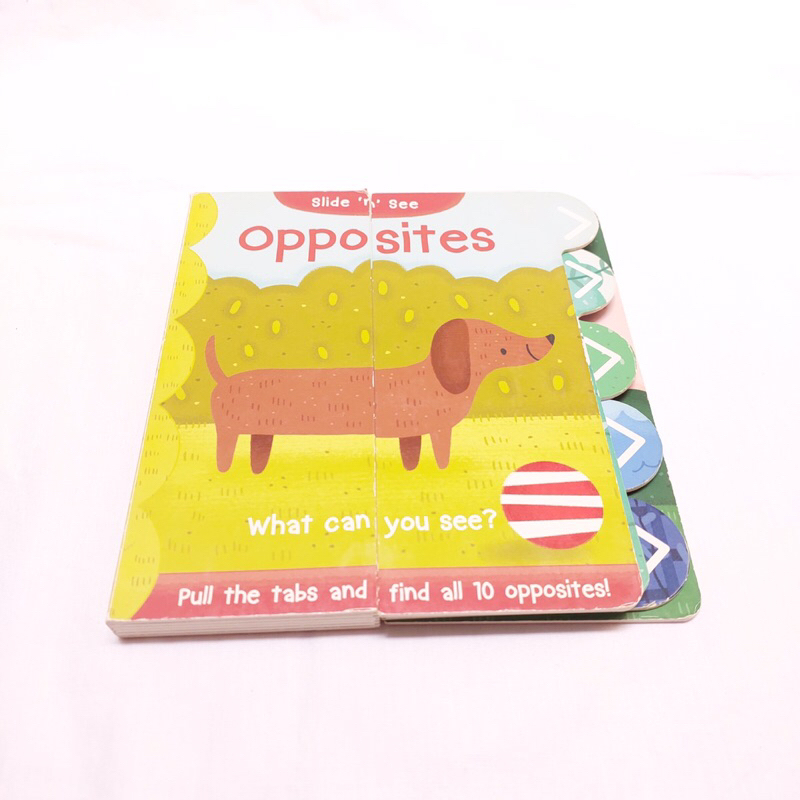 Buku anak “slide and see: Opposites” (Preloved)