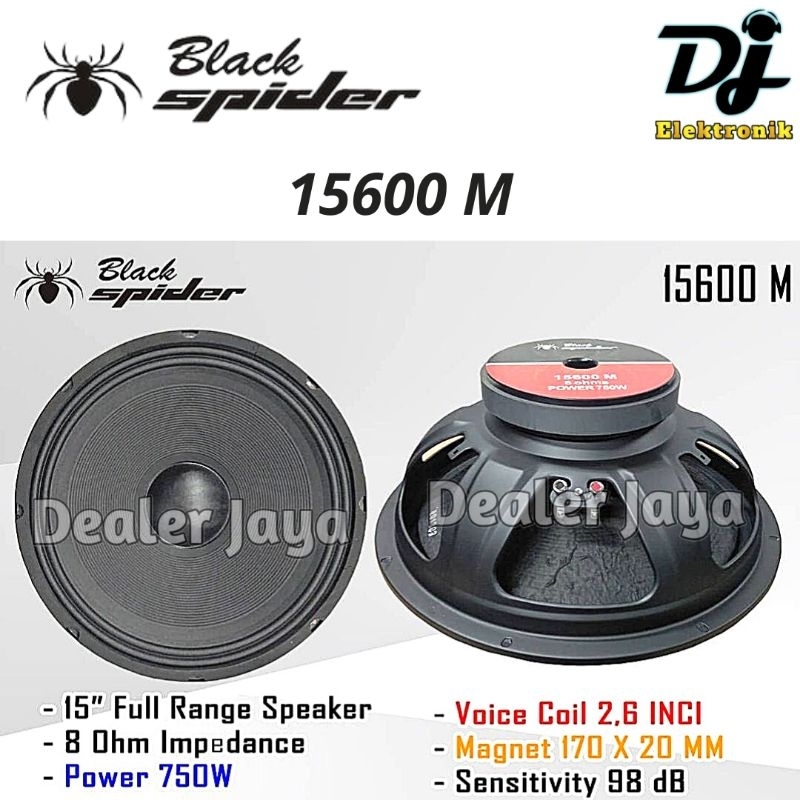 Speaker Komponen Black Spider 15600 M / 15600M - 15 inch