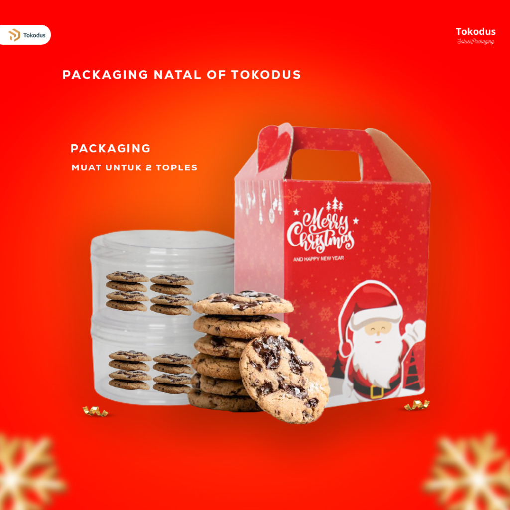 

Box Kardus Kue Natal Toples 500 gr isi 3 uk 14 x 14 x 20 cm Special Christmas