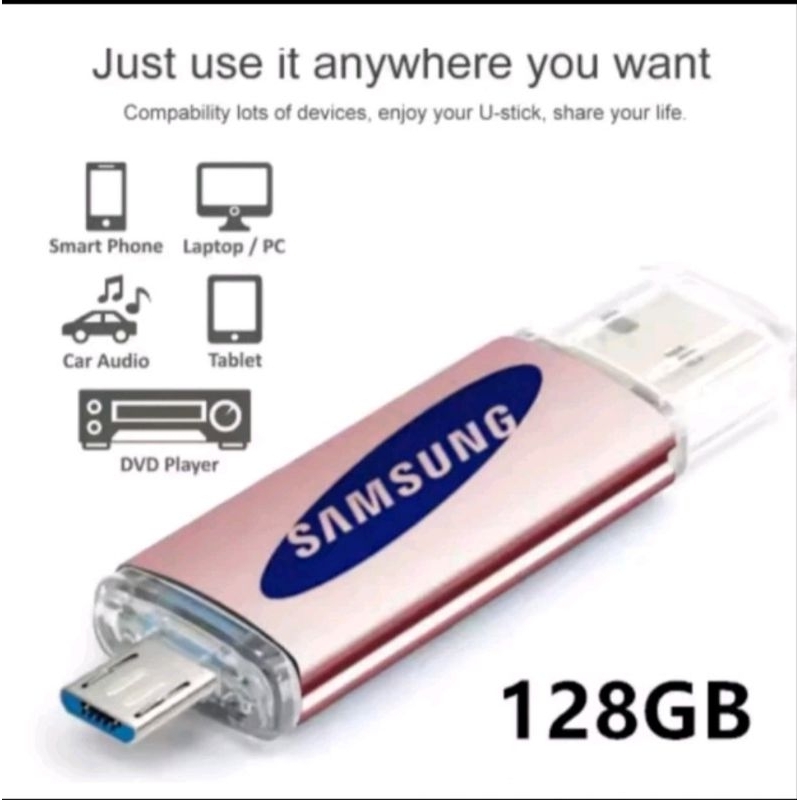 Flashdisk 2 in 1 Samsung OTG 128GB 64GB 32GB 16GB 8GB 4GB All SmartPhone Flashdisk