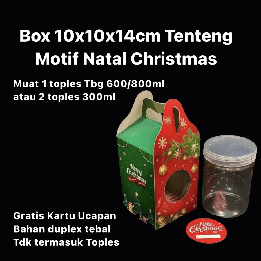 

5 pcs Boix Tenteng Toples Tabung 600-800ml Natal Kardus Kue Kering Dus Kotak Hampers Christmas Ukuran 10x10x14 cm
