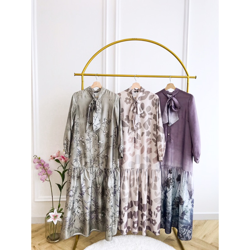 Jaswin Printing Dress Silk Armani