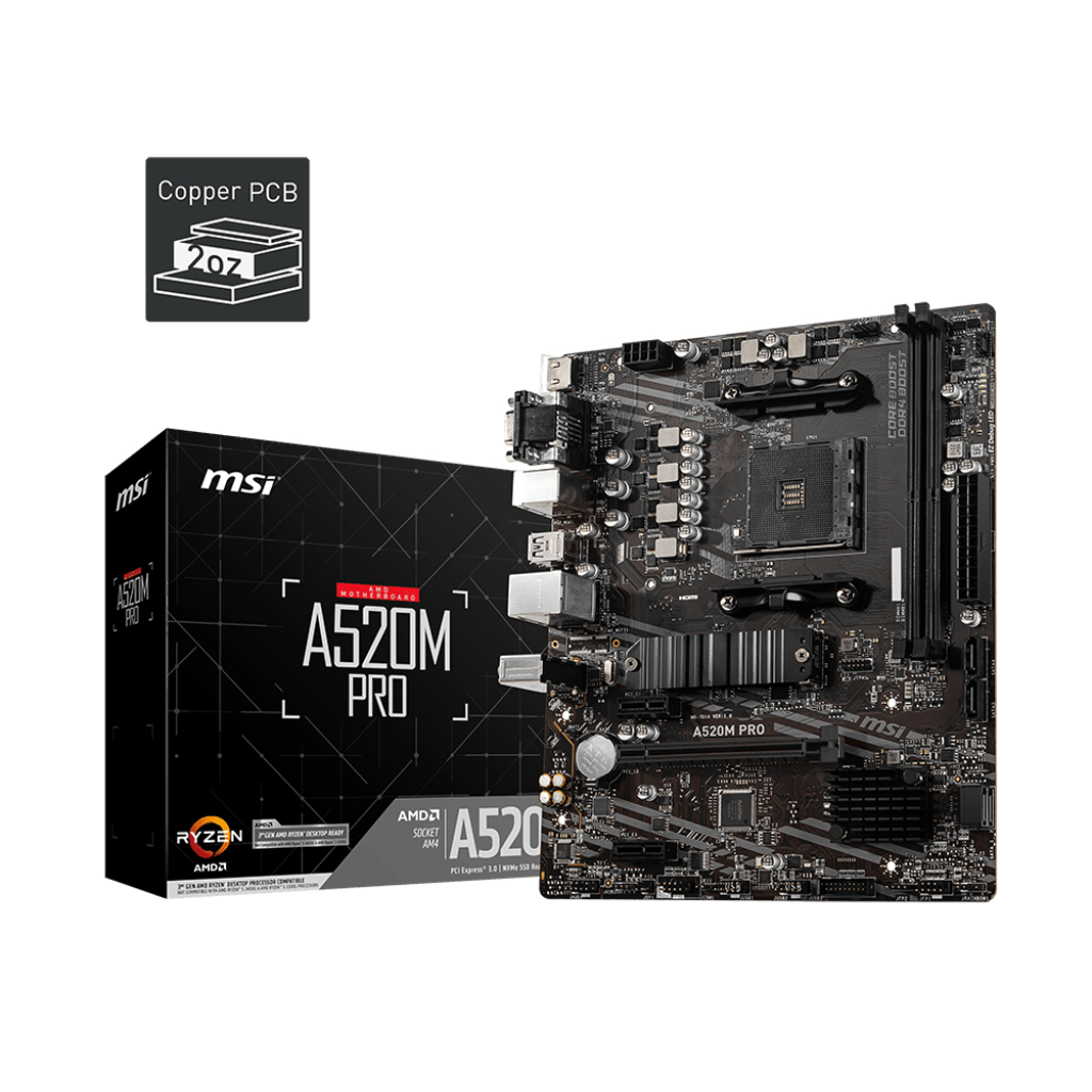 MSI Motherboard A520M Pro DDR4 AMD