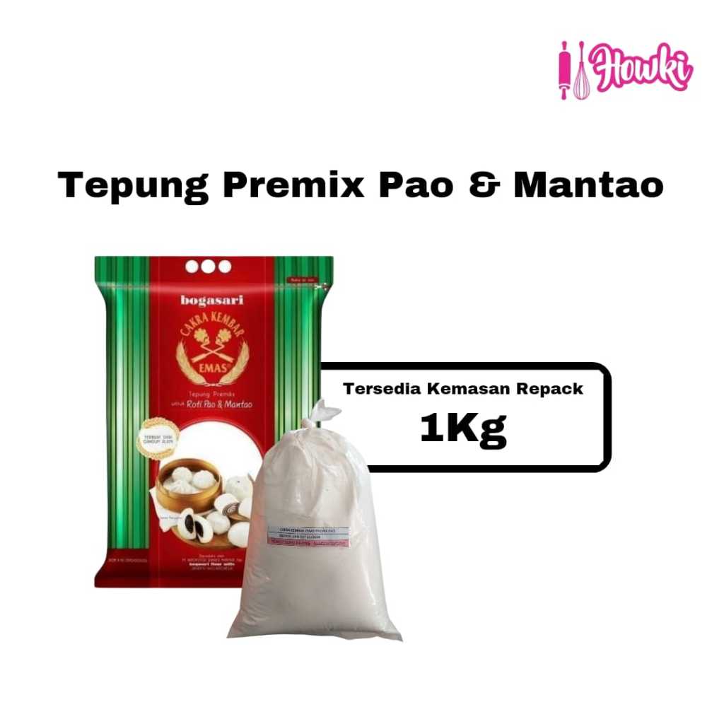 

Tepung premix pao dan mantao Cakra kembar Emas REPACK 1 KG.