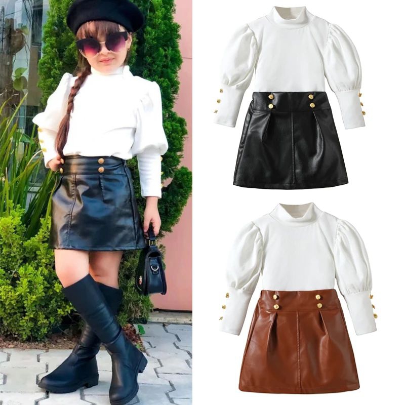 Rok anak perempuan / Rok Kulit Anak Perempuan / Rok Mini Anak / Rok A-line / Rok Korean Style Anak /