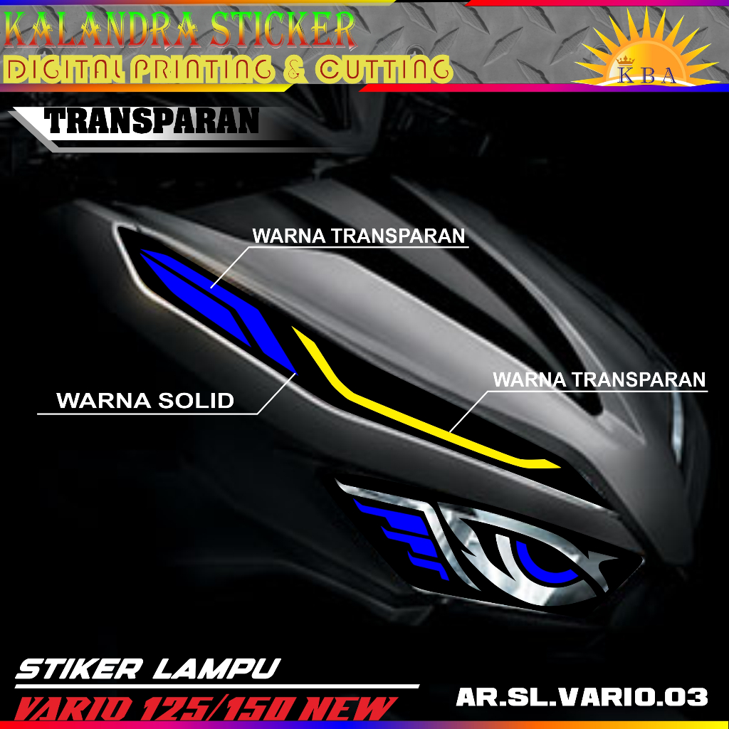 STIKER VARIASI LAMPU ALIS MOTOR VARIO 125 150 NEW 003