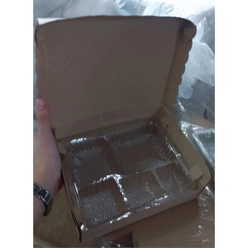 

Dus Nasi Persegi CD-20/CD-22 Coklat Isi 100pcs /Polos/Motif