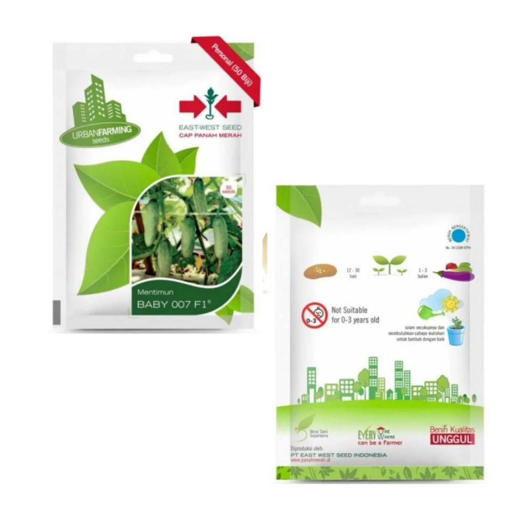 Benih Timun Mentimun BABY 007 F1 Isi 50 Butir Kemasan Cap Panah Merah