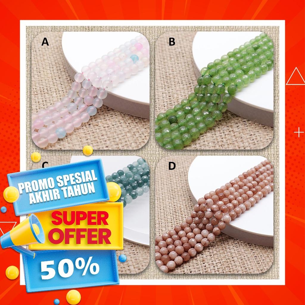 Promo manik manik gelang 6mm / batu agate / batu agate manik manik 6mm / Bahan Gelang Manik Manik Ba
