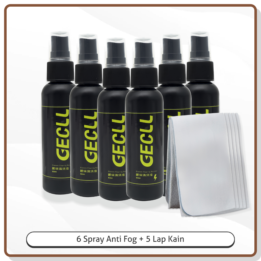 La Chapella - Cairan Pembersih Biasa Anti Fog Spray Lensa/Kacamata/hp/Kamera/Jam Tangan Cleaner Spray Termurah Free Lap P007 P010-AF 6Botol+5Kain