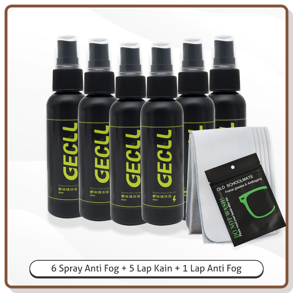 La Chapella - Cairan Pembersih Biasa Anti Fog Spray Lensa/Kacamata/hp/Kamera/Jam Tangan Cleaner Spray Termurah Free Lap P007 P010-AF 6Botol+5Kain+Lap