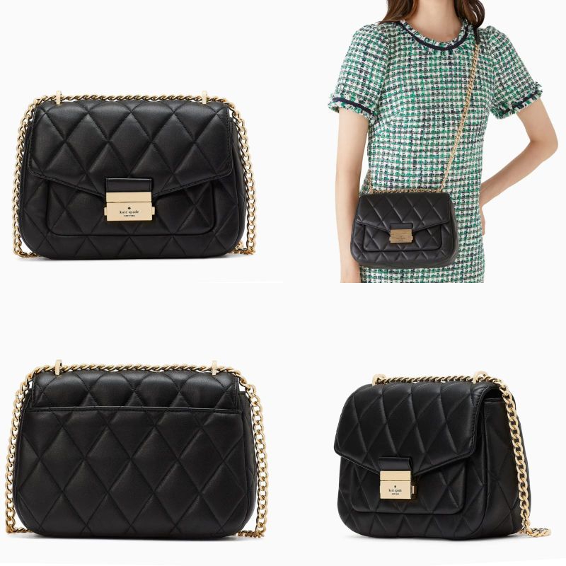 Ks Carey smooth quilted leather black