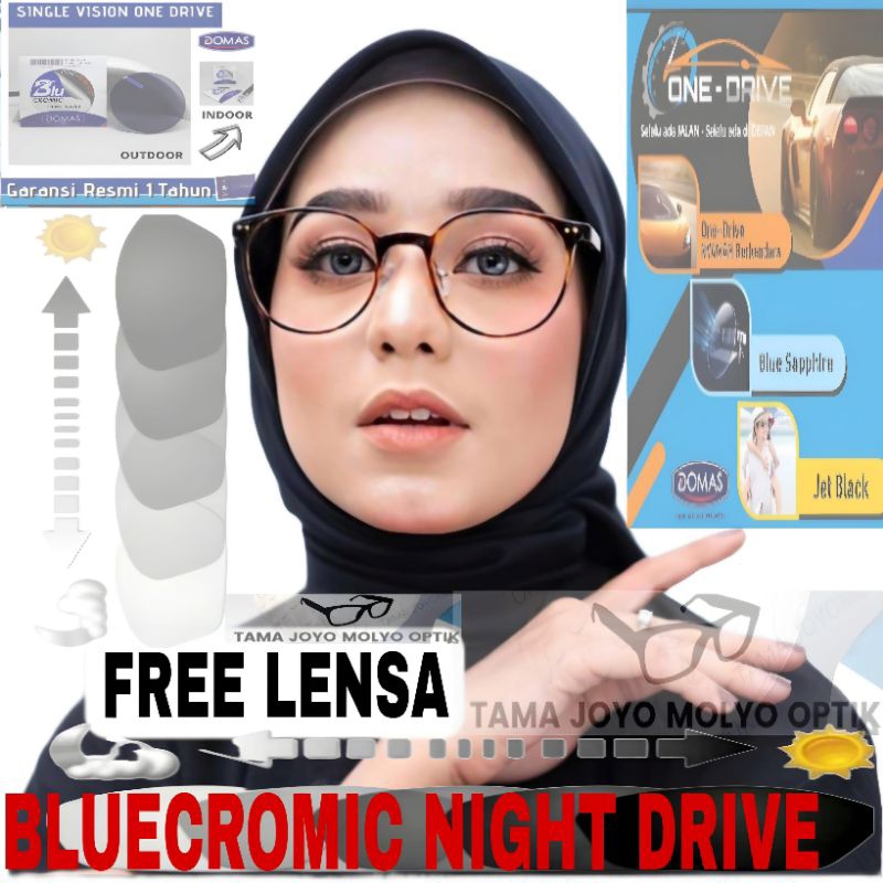 Kacamata Photocromic Pria/Wanita Bluecromic Night Drive Domas Original