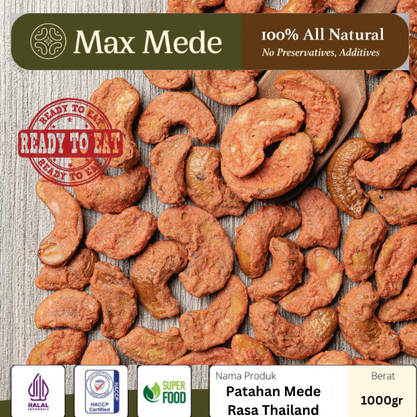 

Max Mede - Kacang Mede Cashew Rasa Thailand 1000Gr / Snack Cemilan Makanan Ringan Kacang Mete Mente Camilan Siap Makan