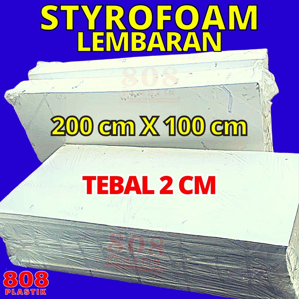 Styrofoam EPS Lembaran 200 X 100 CM Tebal 2 CM Sterofoam Lembar Sheet Keping