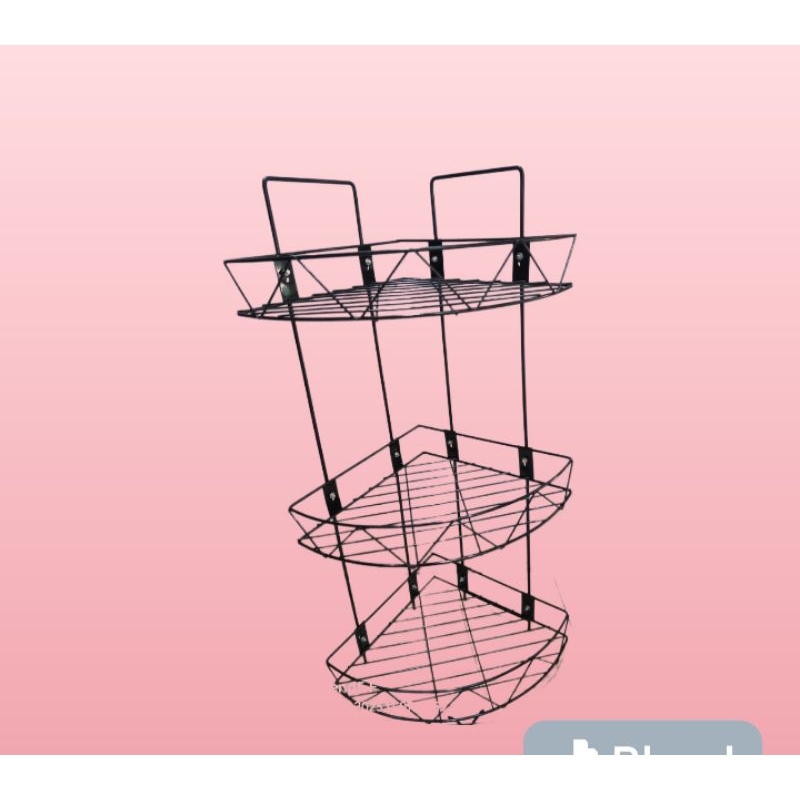 RAK SUDUT SUSUN 3 TINGKAT SERBAGUNA Rak Bumbu Dapur Sabun Kamar Mandi Hiasan Rumah Pojok Siku Besi