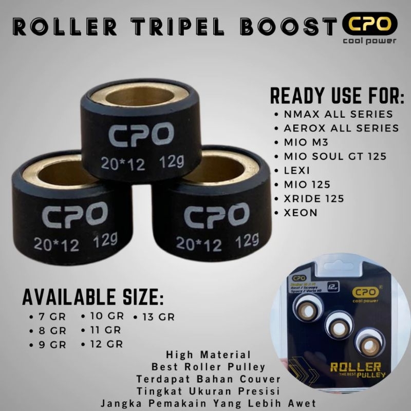 Roller Cpo Nmax Aerox Mio m3 Lexi Fino 125 Xeon 7.8.9.10.11.12.13.14.15gram Cpo Racing Thailand