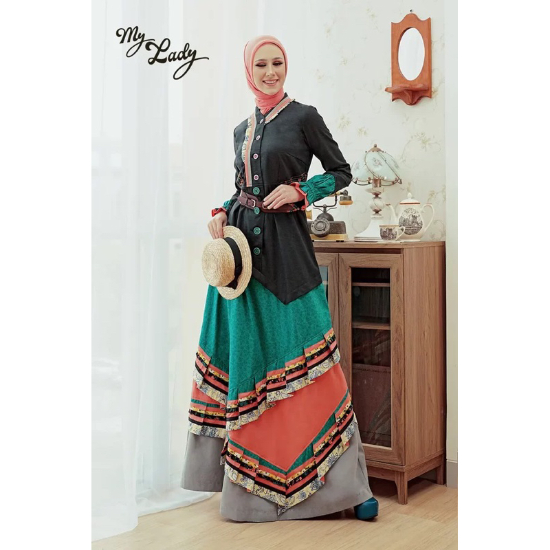 MY LADY - GAMIS TUNEECA ZALINNA T-0523019 ABAYA/DRESS MUSLIMAH MODERN BRANDED KEKINIAN