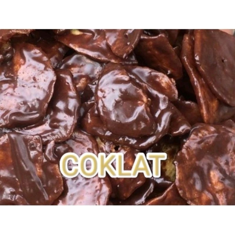 

Keripik pisang lumer rasa coklat