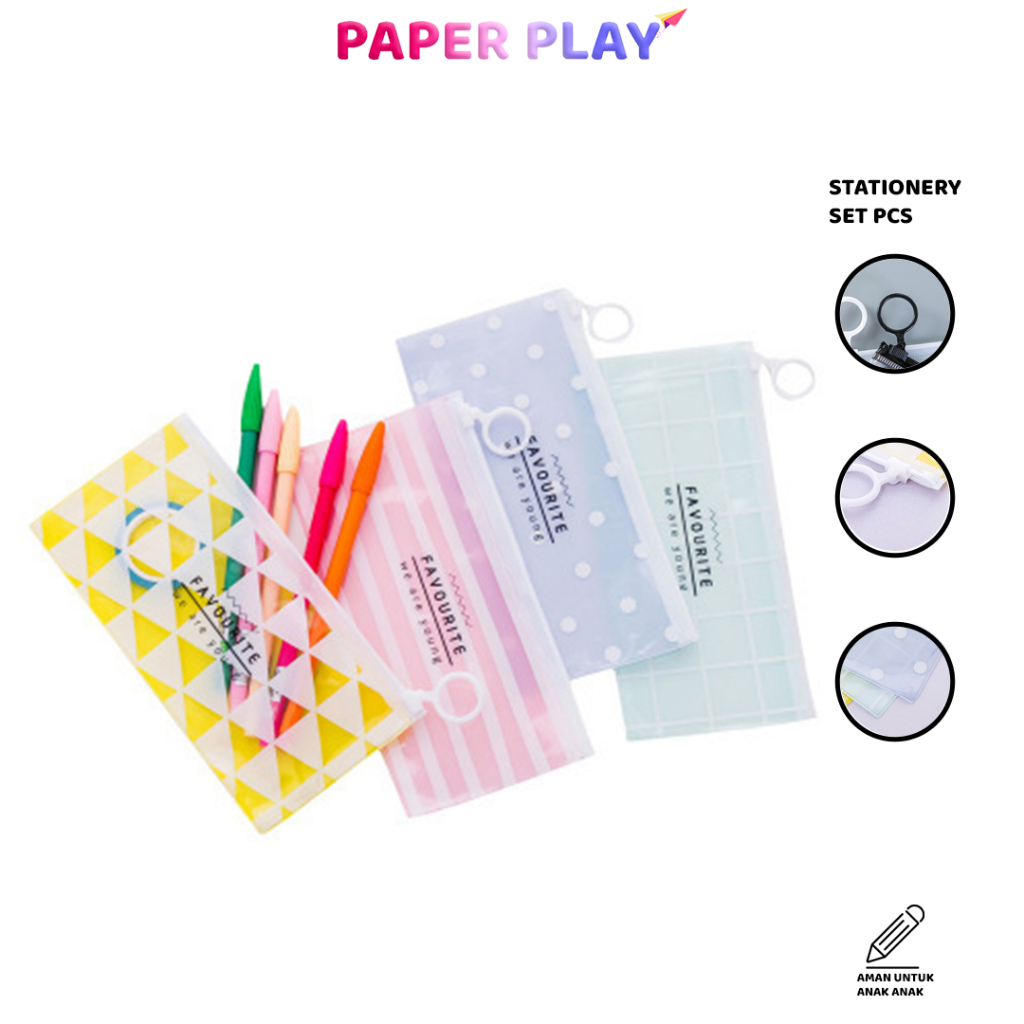 

PAPERPLAY Tempat Pensil Ziplock Karakter Transparan Love Tempat Kosmetik Zip STY36