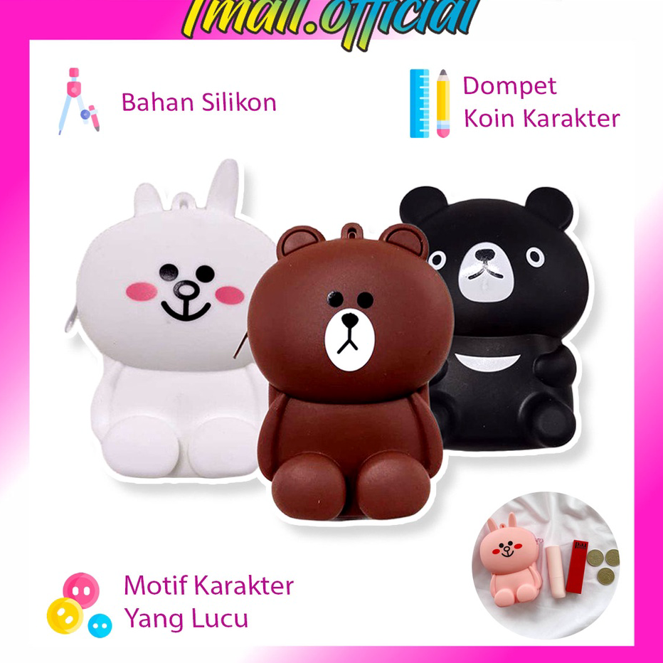 ➛➙❅⋆ ❄  TMALL ❄  D034 Dompet Koin Mini Karakter Dompet Silikon Dompet Silicon Coin Import JKT COD