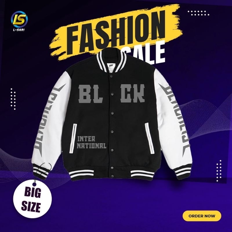 Jaket Blacklist Internasional Pria Wanita Varsity Blacklist Dewasa Jumbo Size S M L XL  XXL XXXL XXX