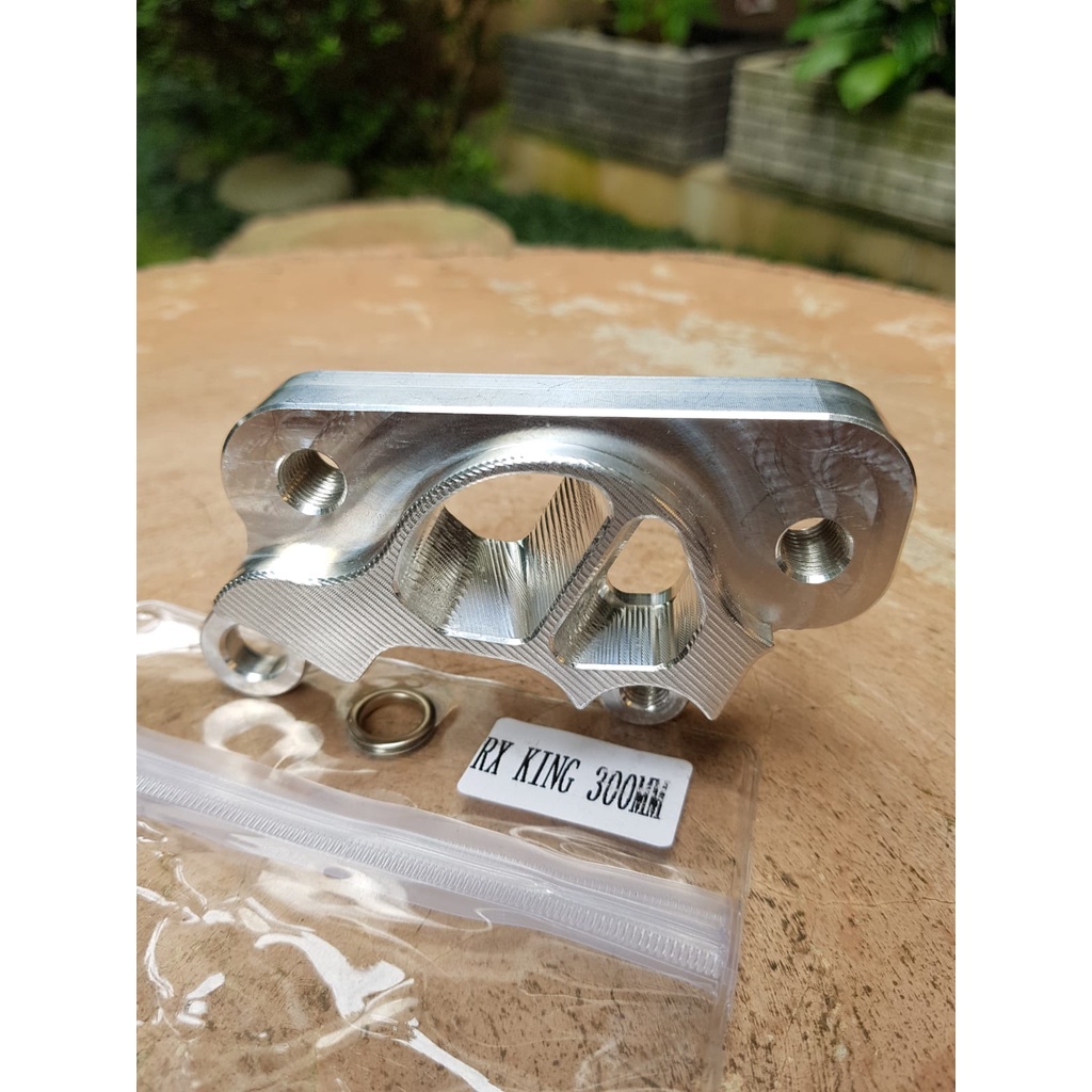BREKET CALIPER NISSIN RCB RX KING NEW PIRINGAN 300MM CNC SILVER T6 BREKET CALIPER DURALIRUM T6 ASLI