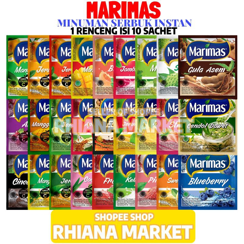 

Minuman Serbuk Instan Marimas 1 Renceng Isi 10 Sachet