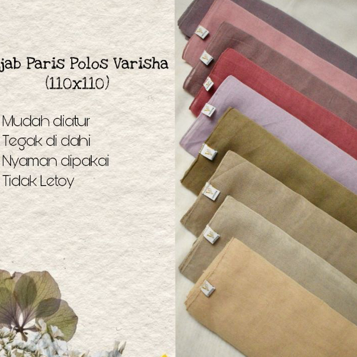 ➚➹✲ Hijab Segi empat paris polos murah merk varisha/kerudung paris polos import