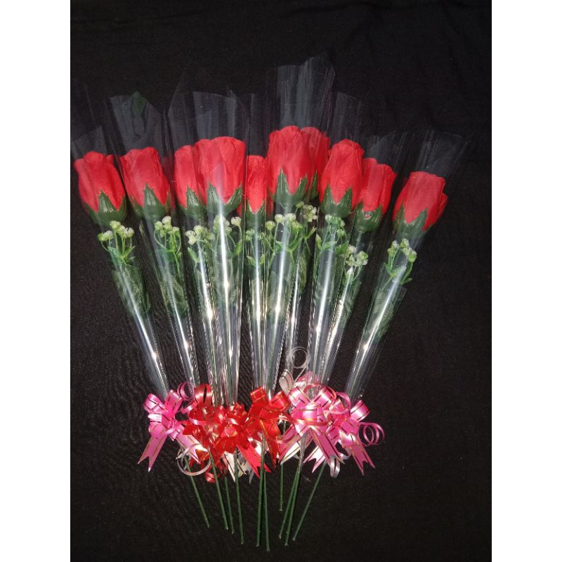 Bunga mawar plastik 1 tangkai