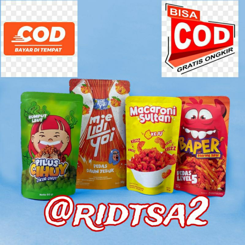 

Bundling 4 pcs cemilan viral pilus,milidi,Basreng super,macaroni enak gurih renyah halal