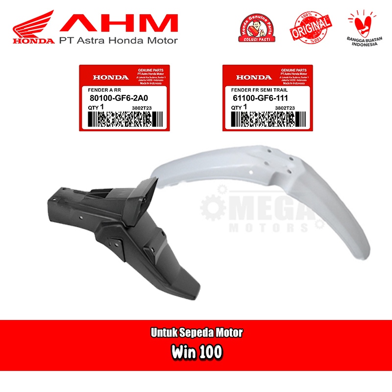 Spakbor Sayap Depan Belakang Honda Win 100 Semi Trail Putih Original AHM 61100-GF6-111 80100-GF6-2A0