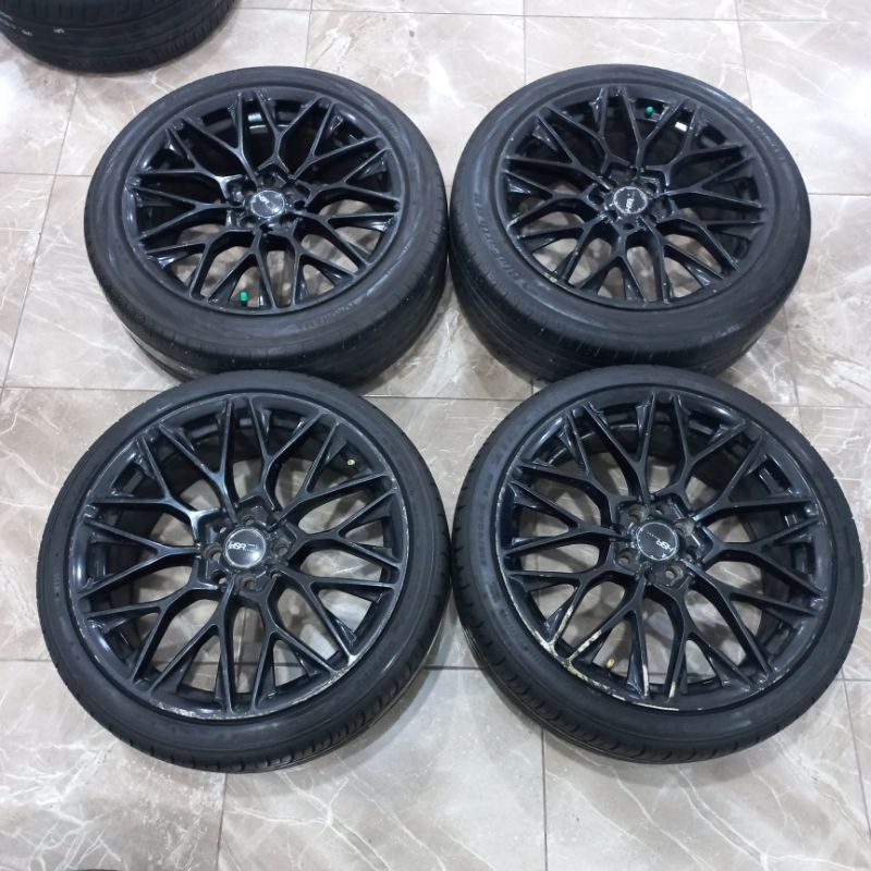 VELG RACING SECOND | SLOUX R18X8 BAUT 4X100/114.3 + BAN BEKAS 215/40, 225/45 R18