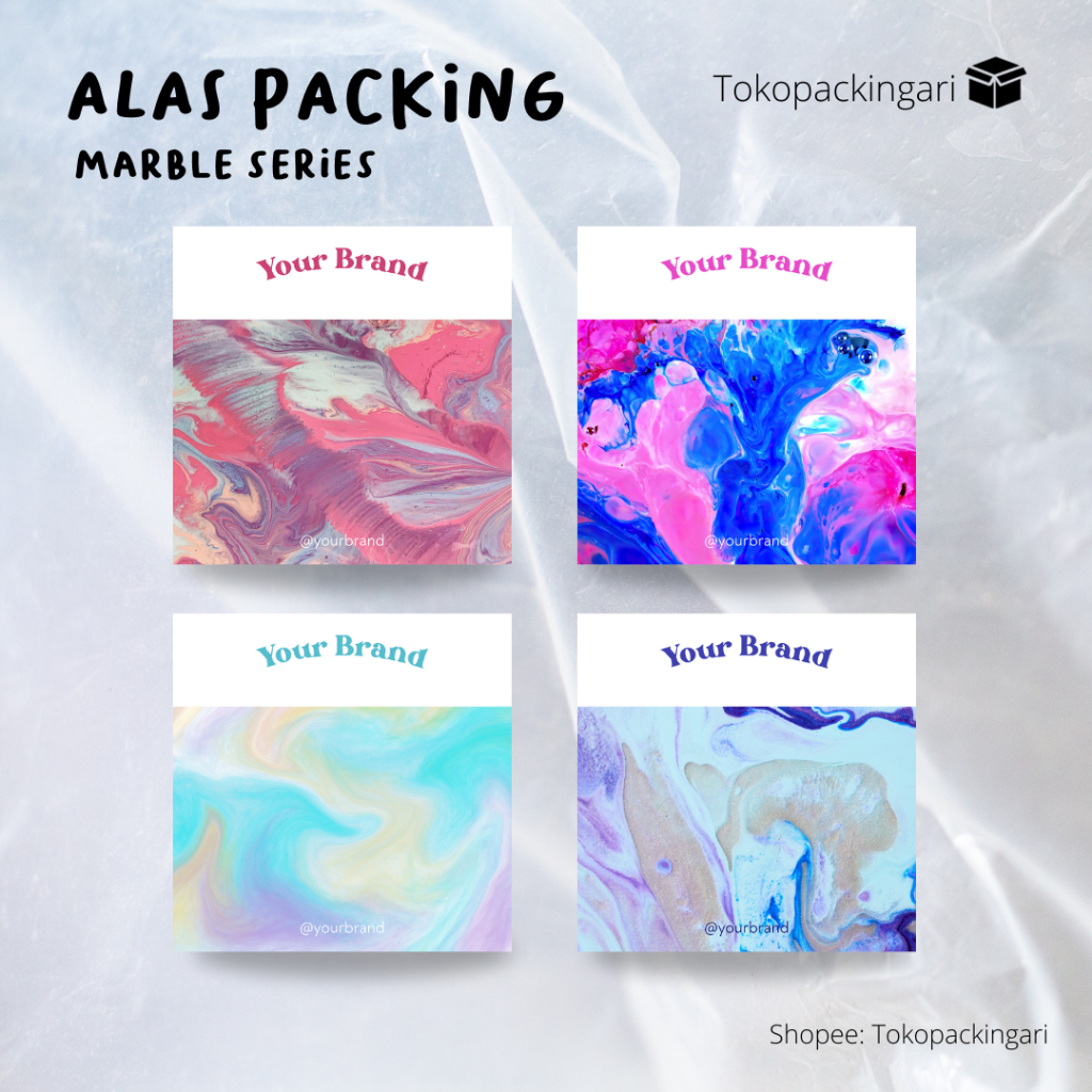 

Alas Packing | Marble Series | FREE PASTIK | Paper Aksesoris | Kertas Dudukan | Cute Paper | Alas Packaging