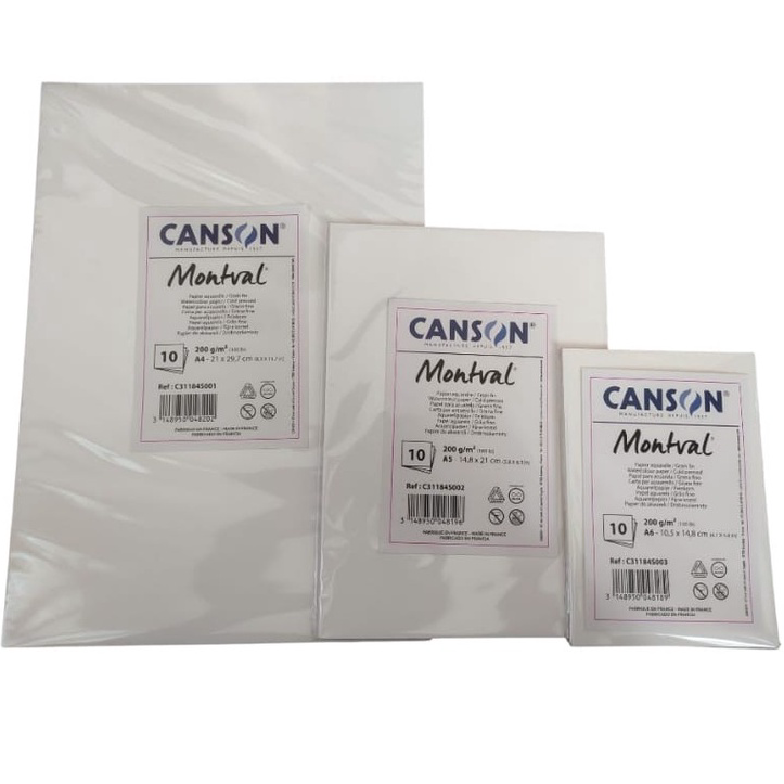 

Diskon canson montval watercolor paper A4/A5/A6 200gsm 10lembar (new cover) Pasti Murah