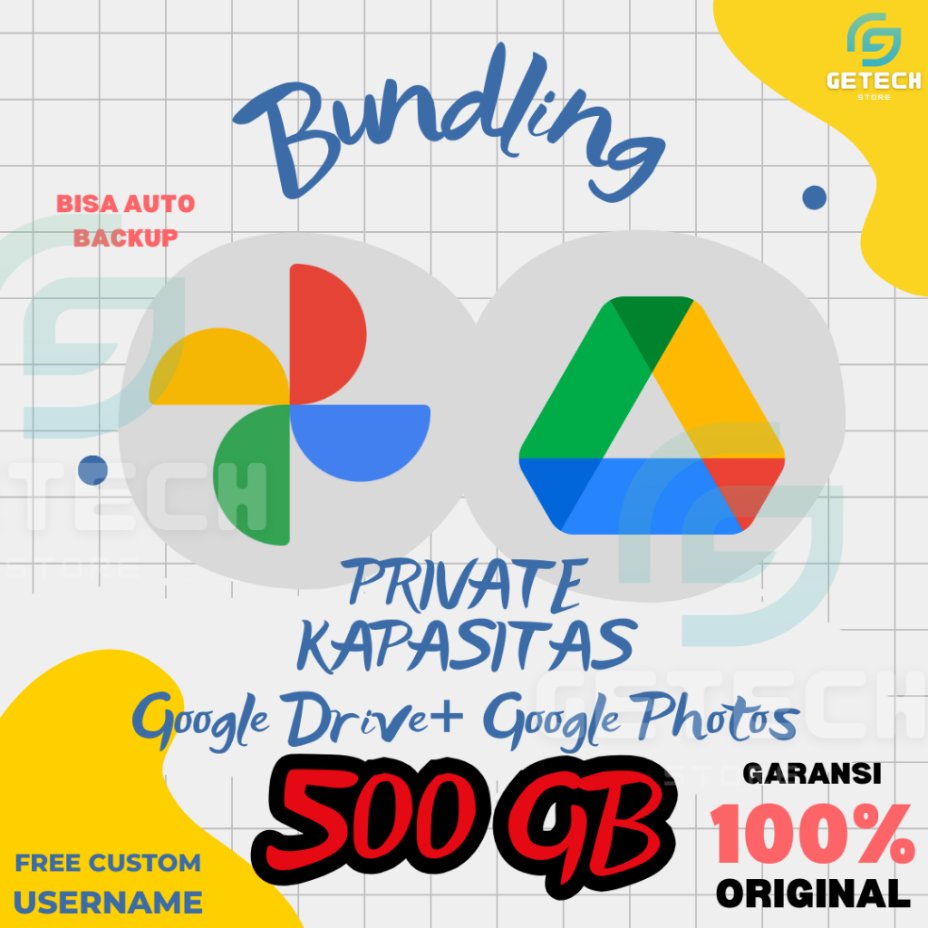 Google Drive Unlimited Max 500 GB PRIVATE Bonus Google Photos 500GB Lifetime Bergaransi