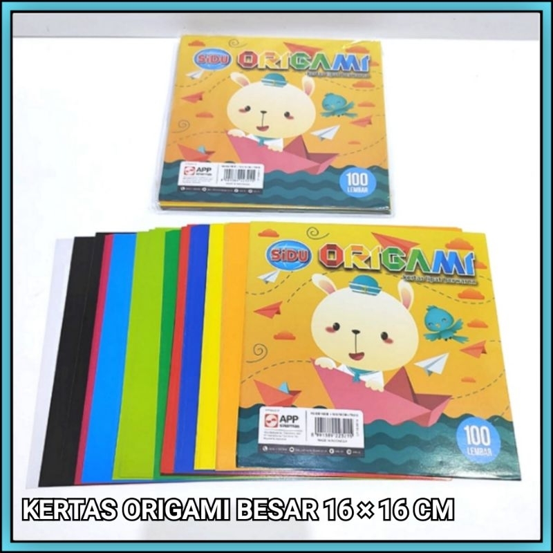 

1 Pak Kertas Origami Besar 16 × 16 Cm Sidu Warna Warni Isi 100 Lembar