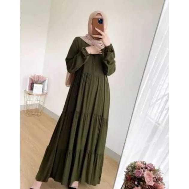 Gamis Dress Rayon Premium Gamis Hanum Polos LD 110-120 Gamis jumbo terbaru