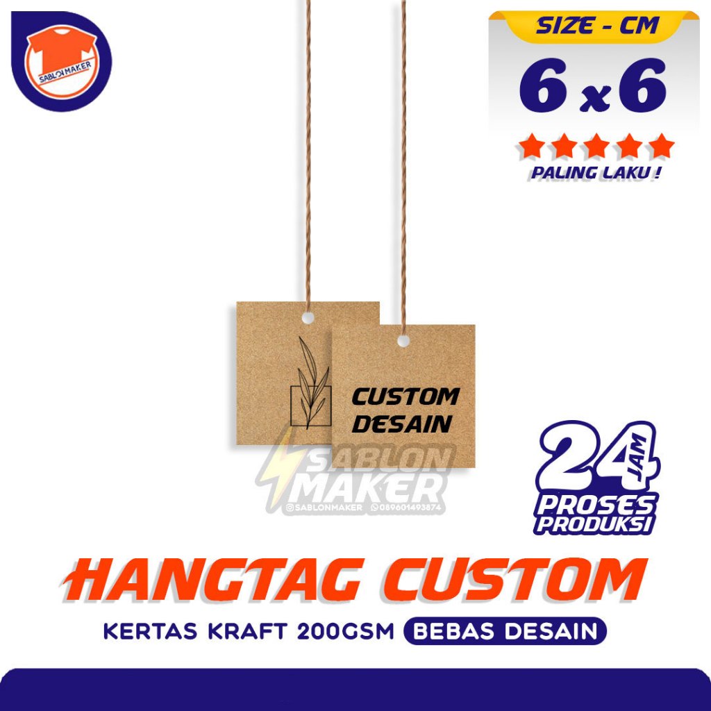 

Cetak hangtag 6x6 label produk custom hang tag custom