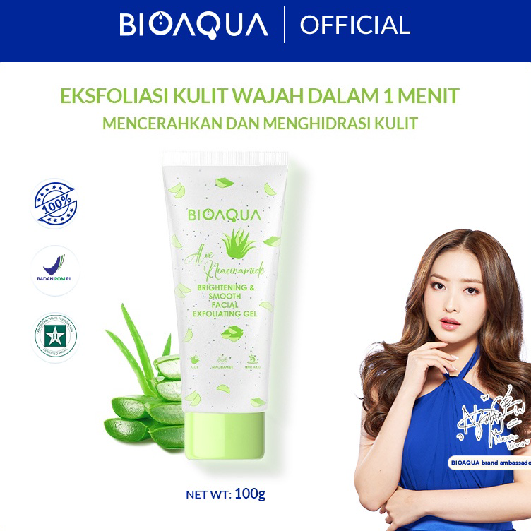 Ready BIOAQUA Scrub Wajah Niacinamide Brightening & Smooth Facial Exfoliating Gel 100g  / BIOAQUA PE