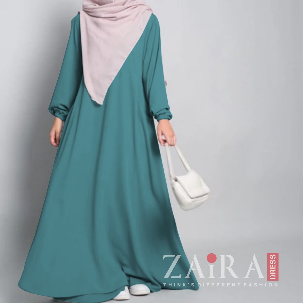 (BISA COD) Zairadress Abaya Turkey lengan Karet/ Basic Abaya Polos / Gamis Wanita lengan karet Line 