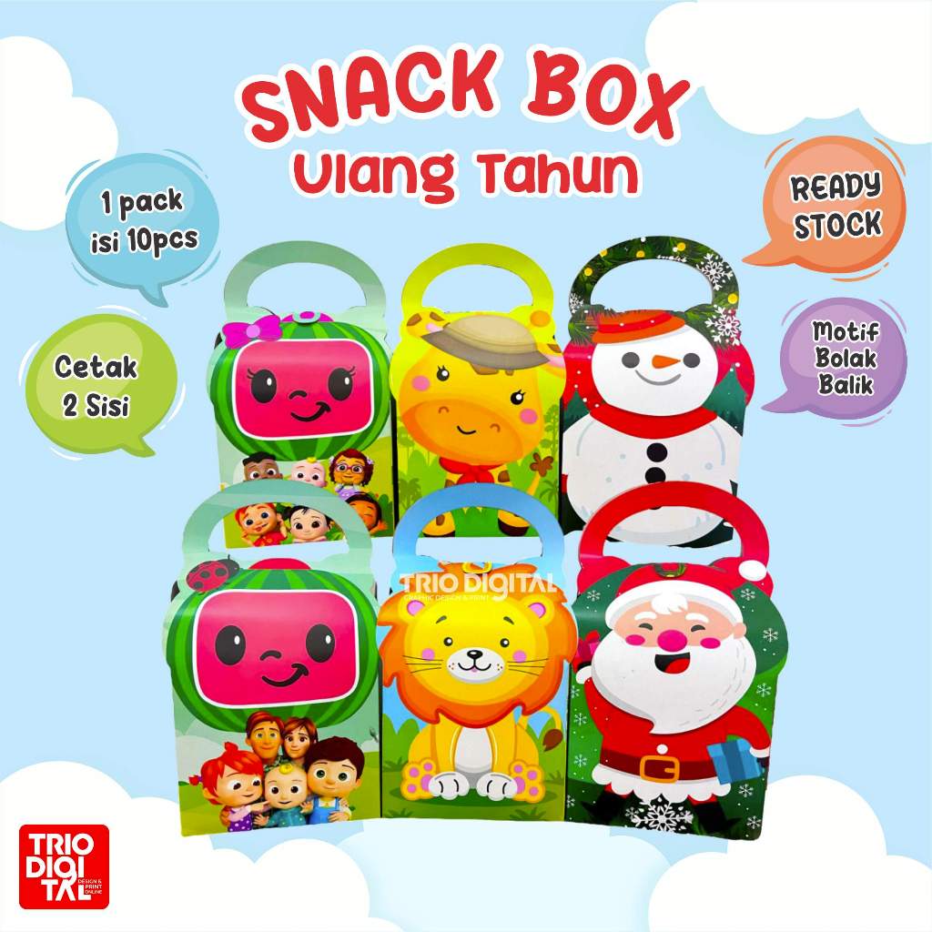 

(isi 10pcs) TAS ULANGTAHUN KARAKTER / BOX HAMPERS ULTAH AQIQAH TEDHAK SITEN SOUVENIR