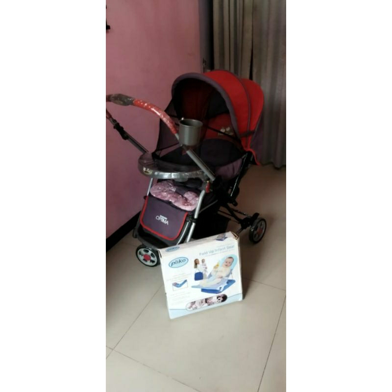 stroller bayi babydoes shoxer optima 3 in 1 + tempat duduk bayi