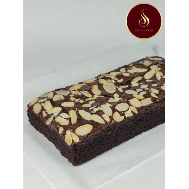 

(READY) Fudgy Brownies 20x10 Bronis Panggang Dark Chocolate Almond | kue ulang tahun coklat