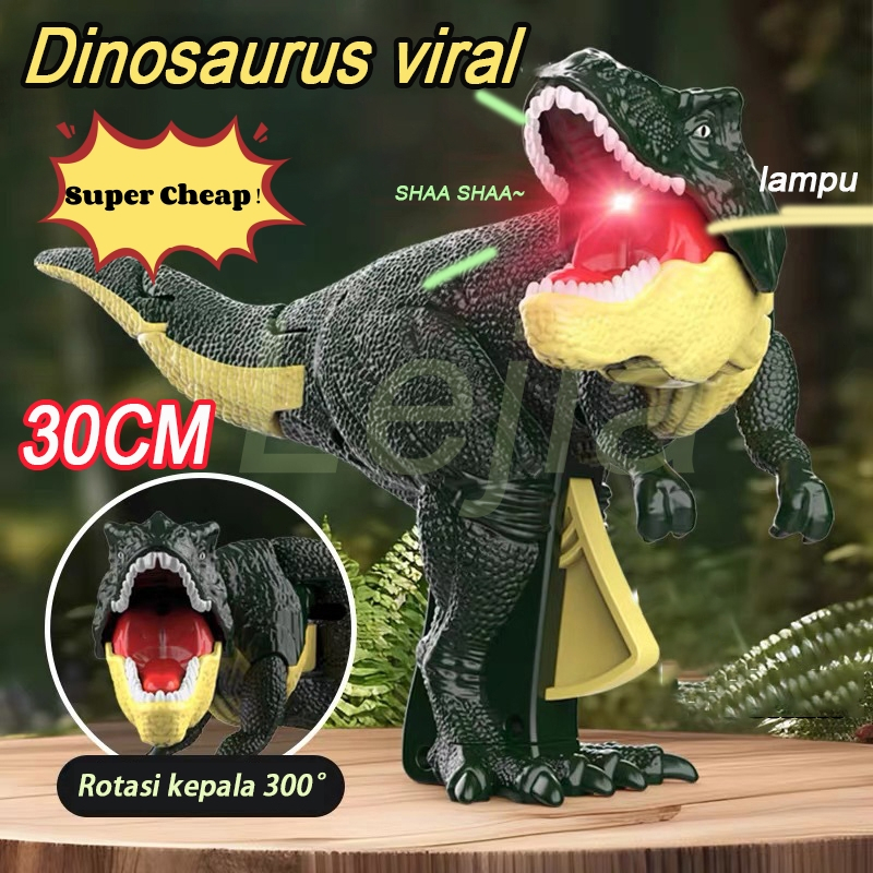 【Diskon 63%】Versi audio-30CM+Suara+Lampu Mainan dinosaurus viral/Dino/dinosaurus remote control/Dino