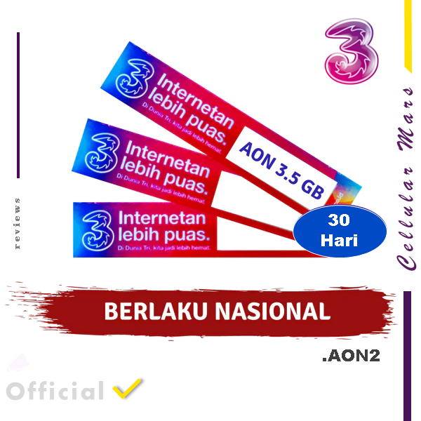 Voucher Tri Aon2 Nasional, voucher kuota Tri AON 2 kuota Three Happy