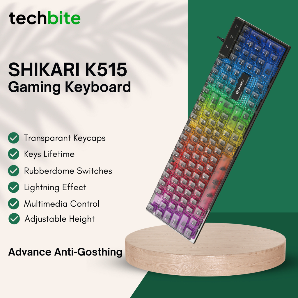 Fantech SHIKARI K515 Keyboard Gaming  Keycaps Transparan RGB Membrane