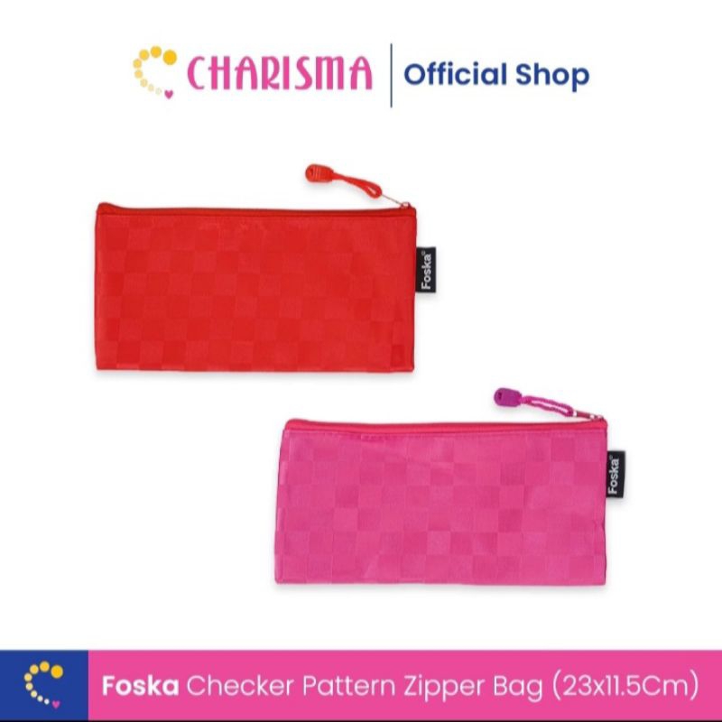 

Charisma zip pocket sleting serbaguna-foska zipper pocket -Tempat pensil polos MAP resleting