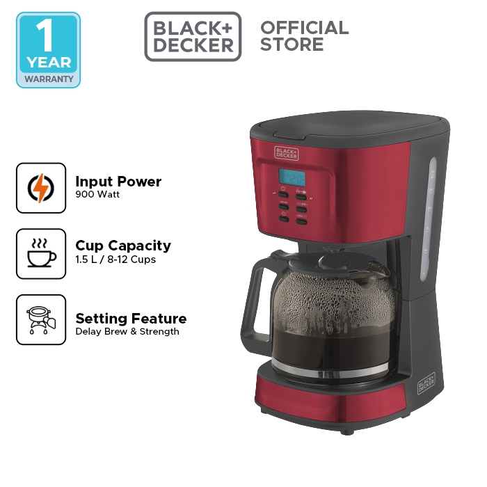 Black+Decker Coffee Maker Digital / Mesin Kopi Listrik 900W CMP-B1